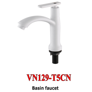Robinet de lavabo en gros, blanc, en plastique ABS, avec levier, pour salle de bain, robinet simple eau froide, Lavabo VN129-T5 KSN Vietnam - Product Image 1