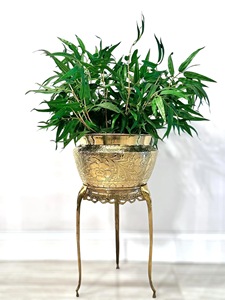 Maceta Moderna de Latón Martillado, Ecológica y Duradera, Personalizada con Diseño Floral, ILAHI's ICOMP-13325 1kg - Product Image 4