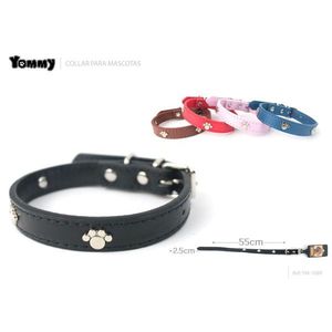 Yommy <b>Pet</b> <b>Collar</b> 55cm Black With Paw Design For Dogs - Product Image 1