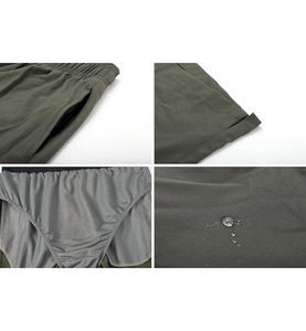 Shorts décontractés pour hommes, coupe classique, en tissu éponge 100% coton, taille haute élastique, anti-plis, multi-poches, brodés, couleur personnalisée, 160g - Product Image 4