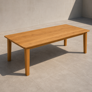 Ensemble de table à manger d'extérieur en teck massif moderne, meubles de jardin en bois pour hôtel, complexe hôtelier, villa - Product Image 4