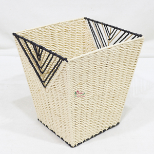 Paniers rectangulaires en corde de papier tissés à la main durables, rangement écologique pour la maison et la crèche - Product Image 5