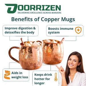 Comprar en línea Jarras de cerveza de jengibre 100% Original Cobre Moscú Mule Tazas y tazas Hogar Estilo de vida diario Beber Tazas fantásticas - Product Image 4