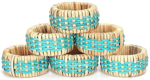 Anneau de serviette en rotin tressé à la main, style moderne et luxueux, thème plage naturel, pour décoration de table de fête ou de mariage, écologique, motif animal - Product Image 3
