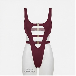 Maillot de bain une pièce pour femme NORTH APPROACH, dos nu, échancré, bas string, en Spandex et Polyester extensible, style body - Product Image 1