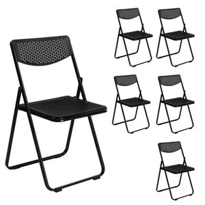 Set di 6 Sedie Pieghevoli in Plastica Leggere, Portatili e Impilabili per Eventi Interni ed Esterni, Uso Commerciale e Domestico - Product Image 5