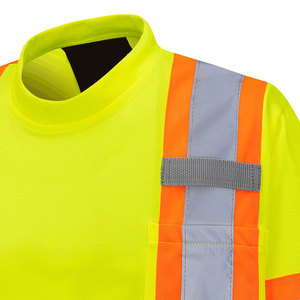 เสื้อทำงาน Hi viz มีกระเป๋าเสื้อยืดสำหรับผู้ชายเพื่อความปลอดภัยเสื้อยืดสะท้อนแสงคุณภาพสูง - Product Image 3