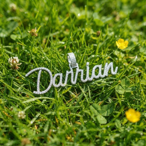 Trendy 925 Silver Iced Cursive Initial Letter <b>Name</b> Lab Grown Diamond Pendant fine jewelry <b>Necklaces</b> Charms for Personalized Gift - Product Image 5
