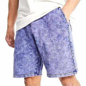 Shorts Bermuda en coton tie-dye pour homme, taille mi-haute élastique, décontractés, tissés, respirants, style boardshorts - Product Image 5
