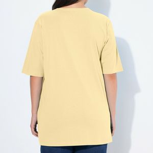Camiseta de Lujo Personalizada al por Mayor para Mujer, 100% Algodón, Gruesa y de Color Sólido, con Bordado Personalizado de Gran Tamaño para Fitness - Product Image 3