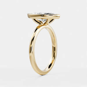 Anillo solitario de oro macizo de 14 quilates con diamante de corte marquesa cultivado en laboratorio, joyería fina de alta calidad, certificado IGI, anillo de compromiso para mujer - Product Image 5