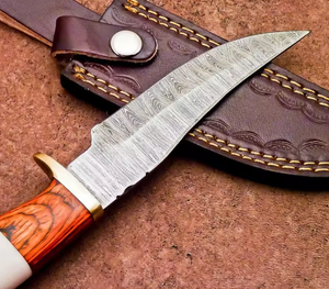 Couteau de chasse Bowie en acier Damas de qualité supérieure, personnalisable, vente en gros OEM/ODM, pour le camping, la pêche, la survie, lame fixe tactique - Product Image 3