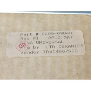 AMAT 0200-09840 <b>RING</b>, UNIVERSAL, <b>CERAMIC</b>, 138402 - Trusted Global Legacy Semiconductor Equipment and Parts at - Product Image 3