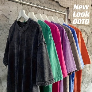 เสื้อยืดคอตตอนทรงโอเวอร์ไซส์แบบย้อมสีเอซิด แห้งเร็ว รับสกรีนโลโก้ตามสั่ง ขายส่งเสื้อยืดเปล่าสำหรับผู้ชาย - Product Image 4