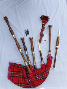 Custom Made Black Rose wood Scottish Highland Bagpipes Premium Quality Custom Logo Scottish Professional <b>Instruments</b> Bagpipes - Product Image 3