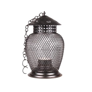โคมไฟแก้วสีเงินตกแต่งพื้นสำหรับตกแต่งบ้านโคมไฟเทียนโลหะทองแดง - Product Image 1