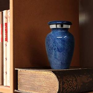 Imperial Aluminum <b>Keepsake</b> <b>Memorial</b> Urn Funeral Ash Container Crafted With Artistic Polished Finish And Fine Detailing - Product Image 5