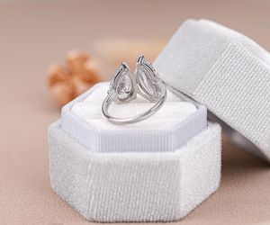 IGI Certified Lab Diamond Ring Toi Et Moi Ring Vintage Engagement Ring 14K Solid Yellow Gold Ring Marquise Pear Two Stone Ring - Product Image 2