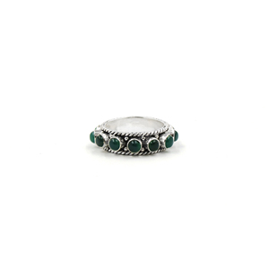 Anillo de Ónix Verde, Corte Redondo, Estilo Bohemio, Plateado, Hecho a Mano, Sin Níquel, con Engaste de Latón, Unisex, Venta al Por Mayor - Product Image 4