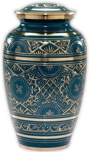 Traditional Urn with Silver Bird Engraving Round <b>Decorative</b> <b>Vase</b> for Sympathy Home Décor - Product Image 6