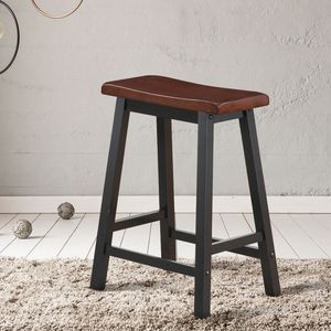 Juego de 2 Taburetes Ajustables de Madera sin Respaldo de 24 Pulgadas para Cocina y Bar - Product Image 3