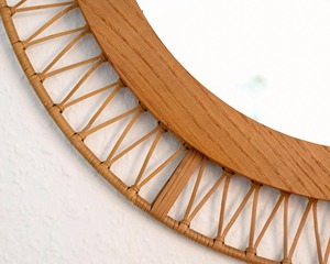 Wooden <b>Mirror</b> For Wall Decor Rustic Handcrafted Wooden <b>Frame</b> <b>Mirror</b> Natural Style Home Bathroom Bedroom Living Room Decor - Product Image 4
