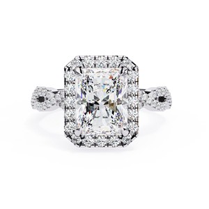 Bague de fiançailles, de mariage ou d'anniversaire en or massif 14 carats avec diamant de laboratoire taille radiant 3 carats, création de luxe - Product Image 6