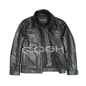 แจ็คเก็ตหนังสีดำดีไซน์หรูหรา ผลิตตามสั่ง OEM/ODM ทนทาน หลายกระเป๋า พร้อมชั้นในถอดออกได้และซับในแบบควิลท์ - Product Image 2