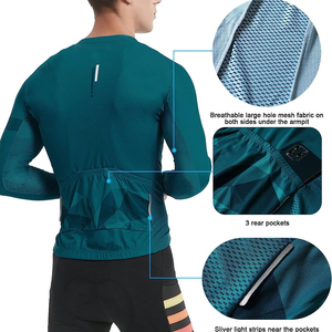 Maillot de cyclisme thermique personnalisé de haute qualité pour hommes, respirant, manches longues, techniques d'impression, vêtements d'hiver, maillot de cyclisme - Product Image 6