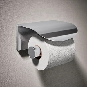 Portarrollos de Papel Higiénico de Acero Inoxidable y Latón, Montado en la Pared, con Acabado en Níquel, para Baño, También Apto para Lavadero - Product Image 1