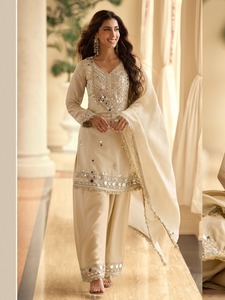 Sayuri Designer Mirror Salwar Suit Vichitra <b>Silk</b> With Real Mirror Hand Work Buy Direct From Supplier - Product Image 6