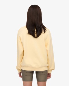เสื้อยืดคอกลมแขนยาวผ้าฝ้ายแท้ 100% เนื้อเจอร์ซีย์เดี่ยว สีเหลืองนุ่ม สำหรับผู้หญิง ไซส์ L/S เป็นมิตรต่อสิ่งแวดล้อม ป้องกันการเป็นขุย ทรงปกติ - Product Image 4