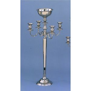 Elegant 5-Arm Silver Candelabra Metal Candle Holder <b>Tall</b> Candelabrum Centerpiece for Wedding <b>Table</b> Decor Party Event Supplies - Product Image 3