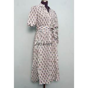 Vestido Midi Transpirable de Algodón Lavable Natural para Mujer, Estampado Floral, con Bolsillos, para Fiestas al Aire Libre y Ocasiones Especiales - Product Image 5