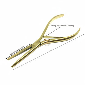 Pinzas de Acero Inoxidable para Extensiones de Cabello con Medio Orificio de 7 Pulgadas, Herramienta Profesional para Aplicar y Remover Anillos Micro, Uso en Salón - Product Image 2