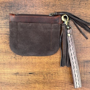 Porte-monnaie à pampilles en cuir suédé pour femmes avec bracelet d'outillage porte-cartes en cuir véritable occidental porte-clés portefeuilles - Product Image 3