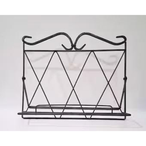 Industrial Wire Bookshelf Stand Single Tier Black Coated Metal <b>Storage</b> Rack for Living Room Iron Book Stand Metal Book Holder - Product Image 1