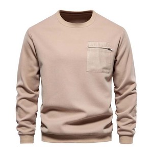 Sudaderas con capucha y bolsillos con cremallera para hombre, ropa de algodón, manga larga, cuello redondo, sudaderas para hombre - Product Image 1