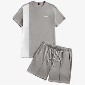 Ensemble de vêtements personnalisés en deux pièces, t-shirts à manches courtes fins, ensemble court, tenues d'été en deux pièces, ensembles pour hommes de qualité supérieure - Product Image 1