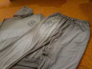 Pantalon évasé vintage oversize personnalisé pour hommes, survêtement à capuche, survêtement délavé à l'acide, survêtement avec impression thermique, éponge française unie, grande taille - Product Image 3