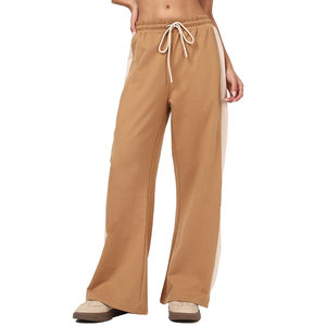 Pantalon de survêtement décontracté OEM pour femme, coupe ample à jambes larges, devant plat, en molleton de coton, idéal pour l'extérieur - Product Image 2