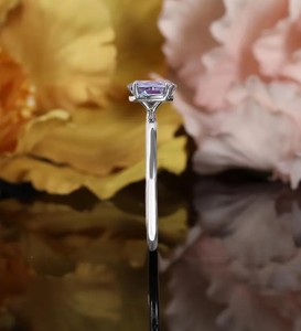 Oval Cut Alexandrite 14K Rose Gold Plated Sterling Silver Vintage Engagement Ring with Color <b>Change</b> Gemstone for Women - Product Image 4