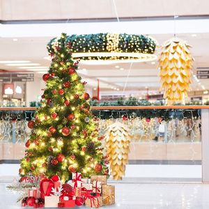 Albero di Natale Pre-Illuminato da 2,1 m con Decorazioni e Bacche Rosse Accattivanti - Product Image 3