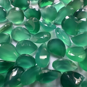 TFH GREEN ONYX จำนวน 125 ชิ้น และ 200 กะรัต รูปทรงลูกแพร์ 7x10 มม. ขัดเงาด้วยมือ สำหรับทำเครื่องประดับ หินกึ่งมีค่าสีเขียว หินเจียระไน - Product Image 1