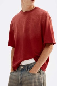 Camiseta Premium con Lavado Degradado para Hombre, Oversize, de Algodón, Estilo Casual Urbano, con Logotipo Personalizado, Lavado Ácido, Efecto Vintage - Product Image 3