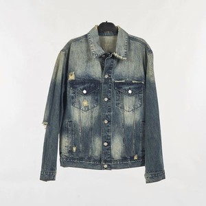 Chaqueta vaquera vintage para hombre, de algodón de peso medio, con personalización de marca, pedido al por mayor para marcas de ropa urbana - Product Image 3