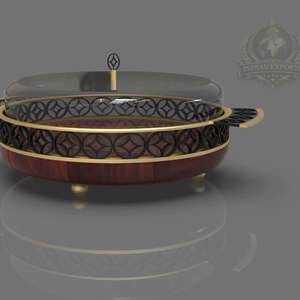 Stainless Steel Round <b>Cake</b> <b>Dome</b> Cover with Base <b>and</b> <b>Stand</b> Eco-Friendly Dishwasher Safe Model IND-2184 - Product Image 1