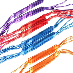 Anneau de jeu lumineux à mâcher en corde tressée en polyester, pour l'entraînement interactif et le jeu de rapport, avec cordons de type brassard de Muay Thai - Product Image 1