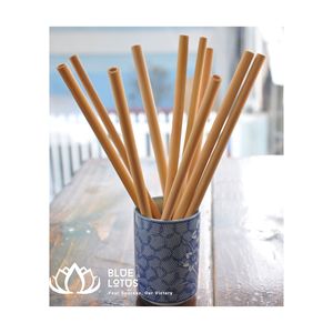 Pailles en bambou de haute qualité, coupées lâchement et lisses |   Paille à boire réutilisable de grand diamètre avec brosse - Product Image 1