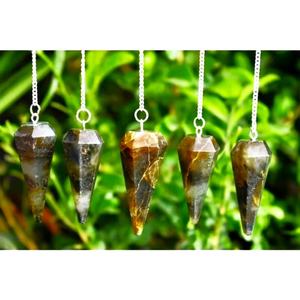 Vente en gros de cristaux de Labradorite faits à la main, pendules de guérison à 7 chakras, bijoux en pierres semi-précieuses naturelles avec logo de style mascotte - Product Image 1